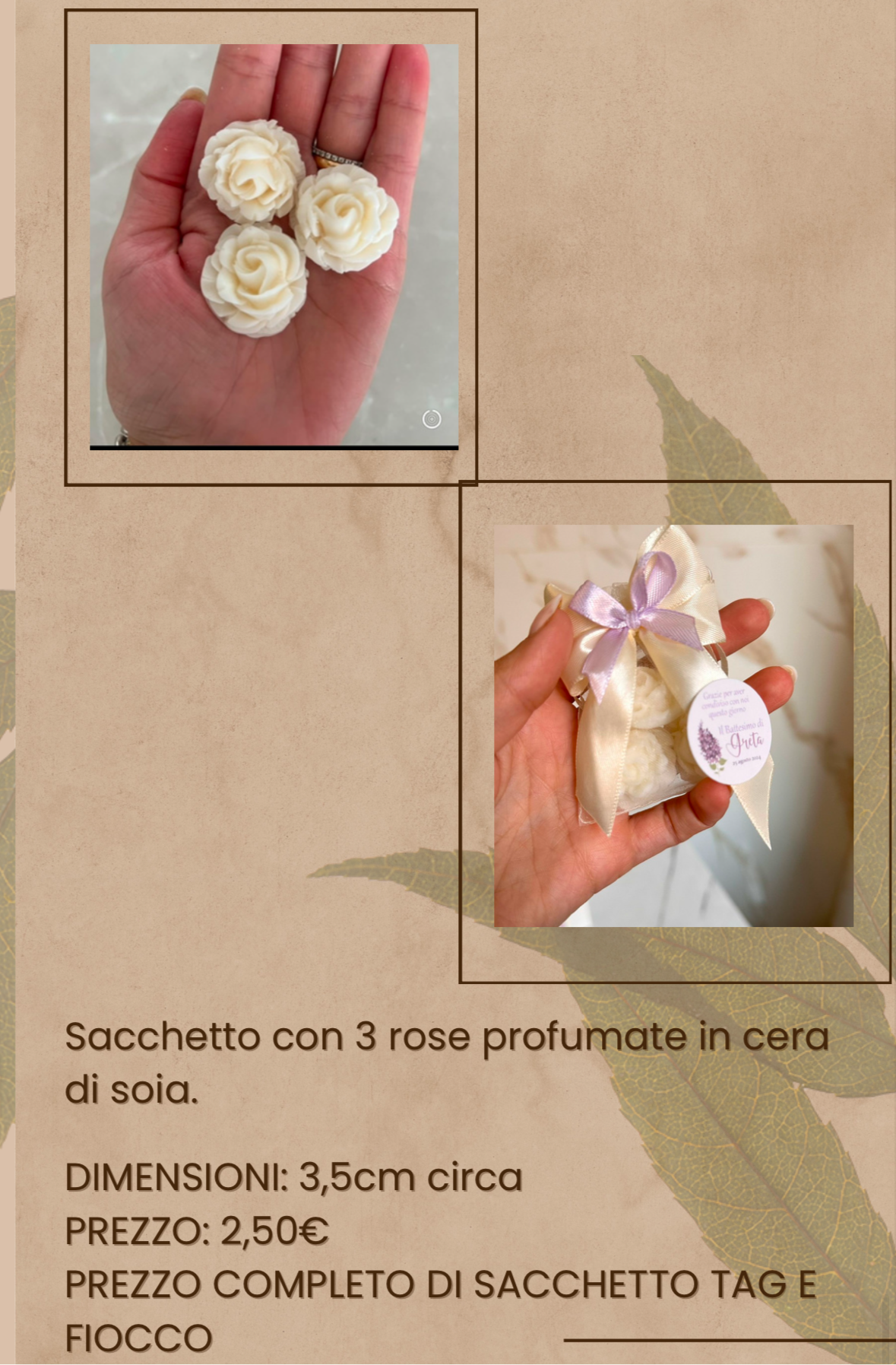 Seganposto roselline di cera