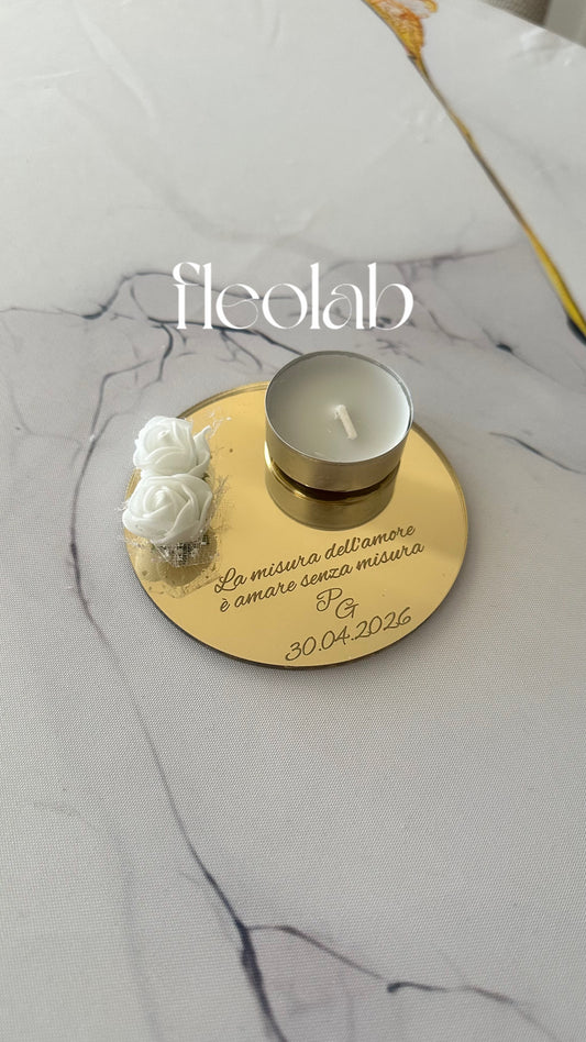 Bomboniera piattino portacandela