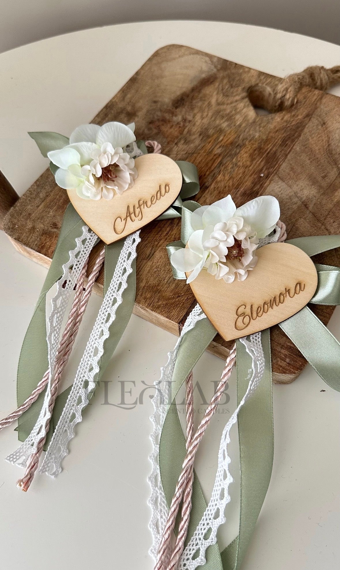 Segnaposto cuore decorato